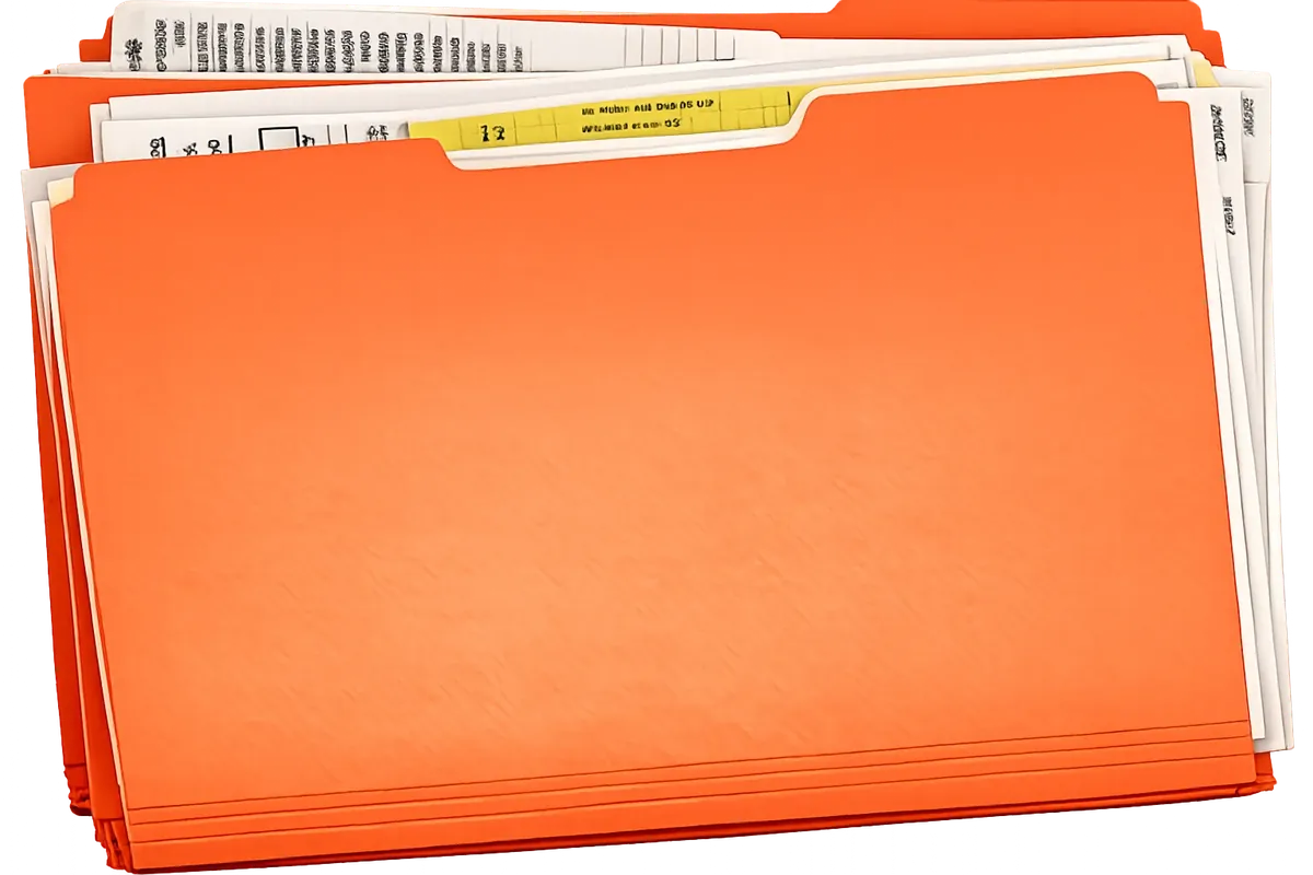 Stacked document folders standing in for spreadsheet sprawl